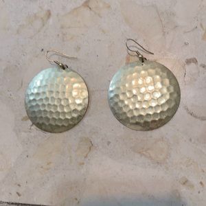 CIRCULAR Dish FAUX GOLD TEXTURED EARRINGS